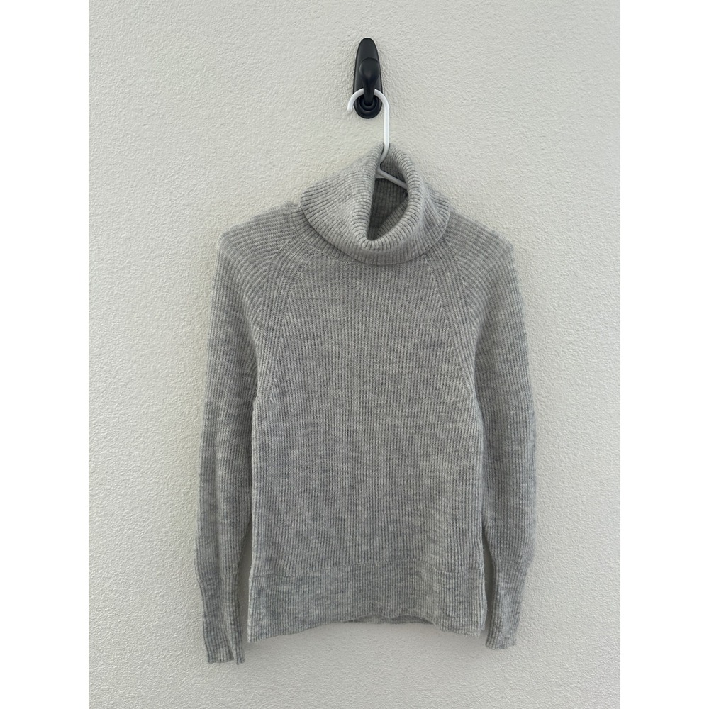 Quince Turtleneck Light Gray Merino Wool Baby Alpaca Sweater Minimalist  Cozy XS